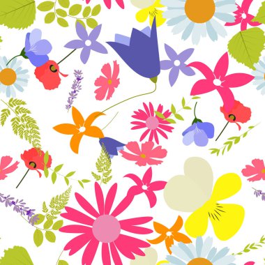 Düğün, yıldönümü, doğum günü ve parti için kusursuz çiçek deseni. Pankart, poster, kart, davetiye ve albüm için tasarım. Vektör İllüstrasyonu