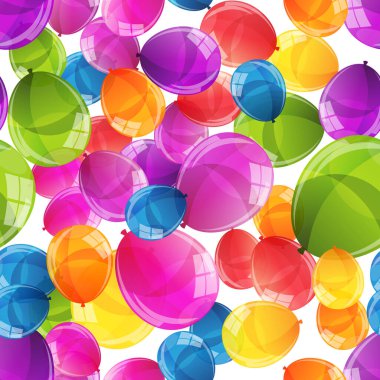 Düğün, yıldönümü, doğum günü ve parti için kusursuz tatil balonu deseni. Pankart, poster, kart, davetiye ve albüm için tasarım. Vektör Illustration EPS10