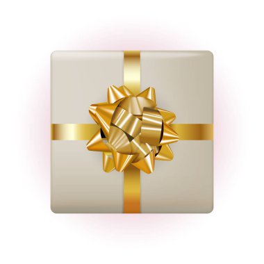 Fiyonklu Hediye Kutusu. Vektör İllüstrasyonu