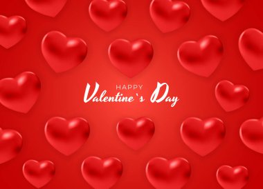 Sevgililer Günü Arkaplan Tasarımı reklam, web, sosyal medya ve moda reklamları için şablon. Poster, broşür, tebrik kartı. Vektör İllüstrasyonu