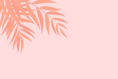 Doğal Gerçekçi Yeşil ve Altın Palmiye Yaprağı Tropikal Arkaplan. Vektör illüstrasyonu