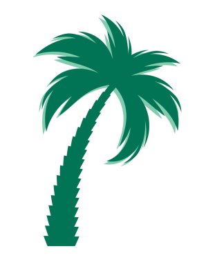 Palmiye ağacı silueti simgesi. Vektör İllüstrasyonu