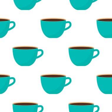 Kusursuz bir şablon ve bir fincan kahve. Vektör Illustration EPS10