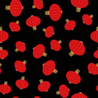 Çin Yeni Yıl kutlamaları için Çin 'de Lanternless desenli arka plan asılmış. Vektör İllüstrasyonu