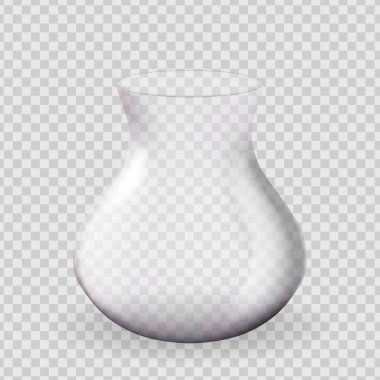 Şeffaf arkaplanda gerçekçi 3d cam vazo tasarım elemanı. Vektör İllüstrasyonu