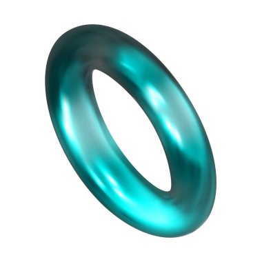 Gerçekçi 3d, metalik renk gradyan geometrik şekilleri, beyaz arkaplanda izole edilmiş tasarım için nesne elementleri oluşturur. Vektör çizimi. EPS10