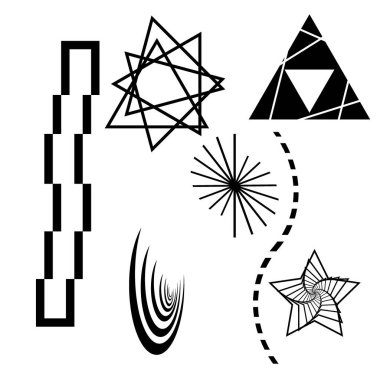 Garip siyah-beyaz hipnotik hipnotik ve büyüleyici desen. Vektör İllüstrasyonu. EPS10