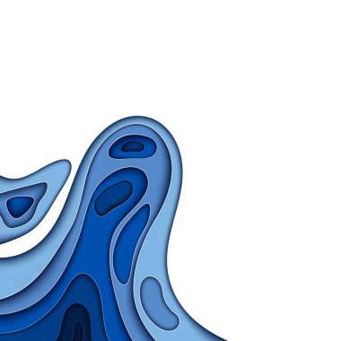 Metnin için soyut Mavi Kağıt Kesme Arkaplan Şablonu ile Yer. Vektör Illustration EPS10