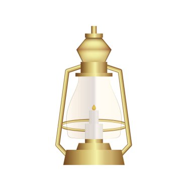 Müslüman cemaati Ramazan Kareem 'in kutsal ayı için beyaz zemin üzerinde Arapça fener ikonu. Vektör Illustration epS10