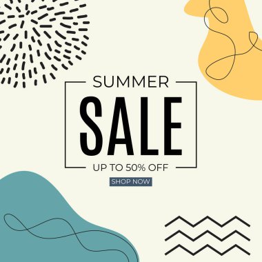 Basit Minimal Tarzı ile Yaz Satışı Özgeçmişi. Vektör Illustration EPS10