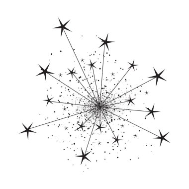 Basit bir havai fişek. Beyaz arkaplanda Vektör Resimleri