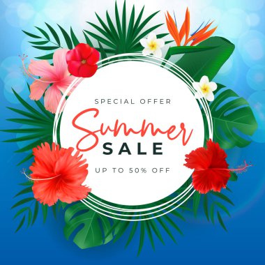 Yaz Satışı Soyut Arkaplan Vektörü İllüstrasyonu