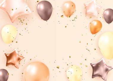 Renkli Parlak Balonlar Arkaplan Vektör İllüstrasyonu EPS10