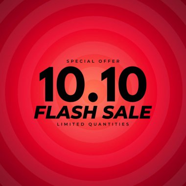 10.10.10.Flash satış tanıtımı sancak sunar. Vektör İllüstrasyonu