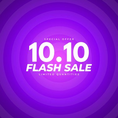 10.10.10.Flash satış tanıtımı sancak sunar. Vektör İllüstrasyonu