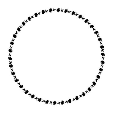 Sonbahar Doğal Hayatı Kara Çerçeve Arkaplanı 'nı Bırakıyor. Vektör Illustration EPS10