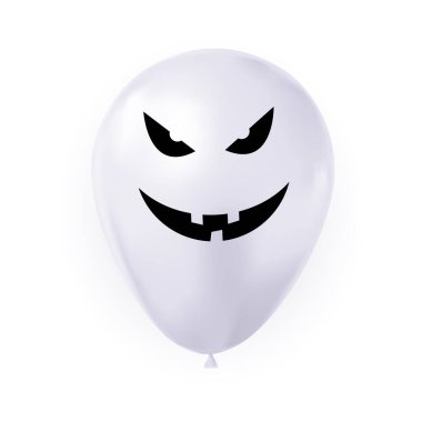 Cadılar Bayramı için beyaz balon izole edilmiş. Vektör Illustration EPS10