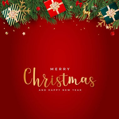 Noel Tatil Partisi Geçmişi. Mutlu yıllar ve Mutlu Noeller Poster Şablonu. Vektör Illustration EPS10