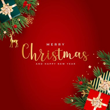 Noel Tatil Partisi Geçmişi. Mutlu yıllar ve Mutlu Noeller Poster Şablonu. Vektör Illustration EPS10