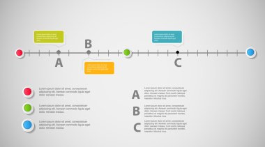 zaman çizelgesi Infographic iş şablonu vektör çizim