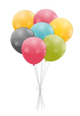 parlak balonlar renk arka plan vektör çizim