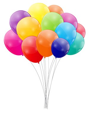 parlak balonlar renk arka plan vektör çizim