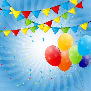 parlak balonlar renk arka plan vektör çizim