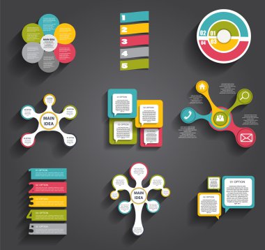 koleksiyon Infographic şablonlar için iş vektör illustra