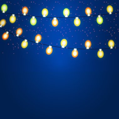 Noel ve yeni yıl arka plan aydınlık Garland vektör ile