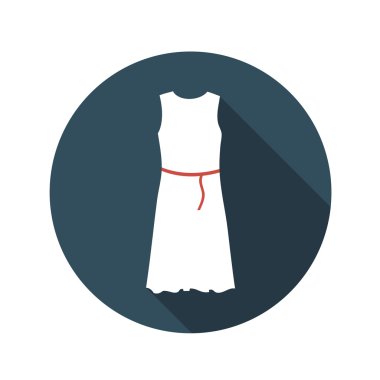 Düz tasarım kavramı beyaz elbise vektör çizim ile uzun Sh