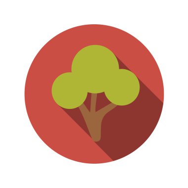 Düz tasarım kavramı yeşil ağaç vektör çizim uzun Sha ile