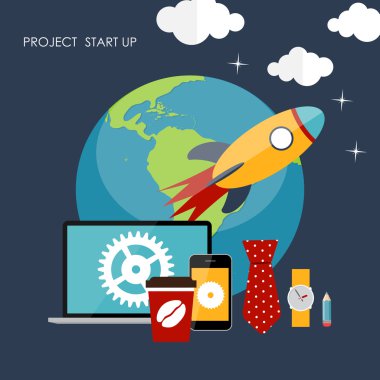 Düz kavramı vektör çizim hızlı başlangıç