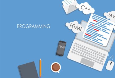 Düz kavramı vektör çizim kodlama programlama
