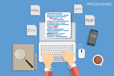 Düz kavramı vektör çizim kodlama programlama