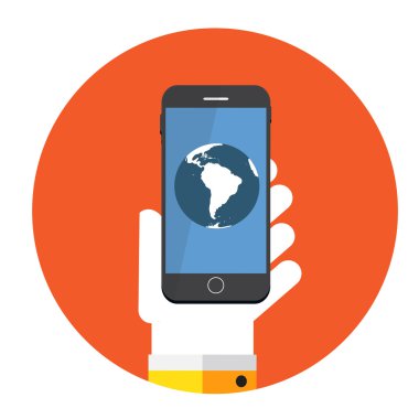 Düz kavramı küre simge vektör tasarlamak uzun Sha ile