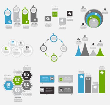 koleksiyon Infographic şablonlar için iş vektör illustra