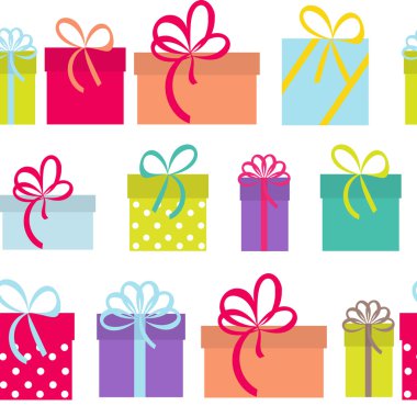 Hediye kutusu tatil Dikişsiz desen arka plan vektör çizim