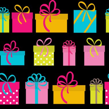 Hediye kutusu tatil Dikişsiz desen arka plan vektör çizim