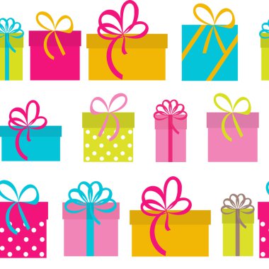 Hediye kutusu tatil Dikişsiz desen arka plan vektör çizim