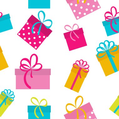 Hediye kutusu tatil Dikişsiz desen arka plan vektör çizim