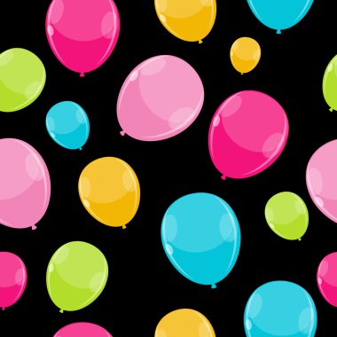 rengi parlak balonlar seamles arka plan vektör illustra desen