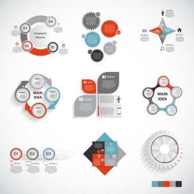 koleksiyon Infographic Şablonlar iş vektör çizim için