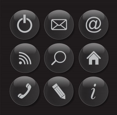 parlak cam web düğmeleri vektör çizim seti