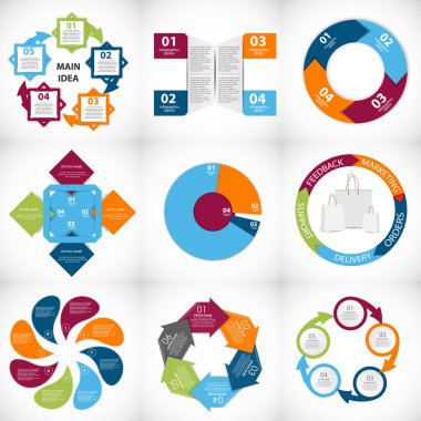 koleksiyon Infographic Şablonlar iş vektör çizim için