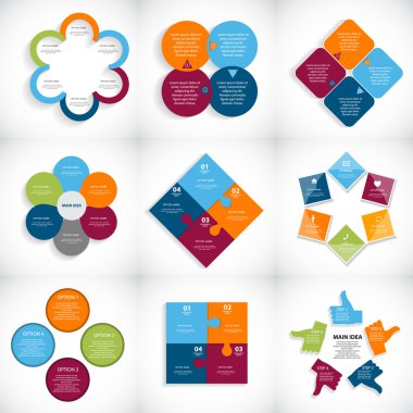 koleksiyon Infographic Şablonlar iş vektör çizim için