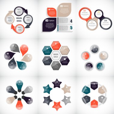koleksiyon Infographic Şablonlar iş vektör çizim için