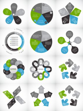 koleksiyon Infographic şablonlar için iş vektör illustra