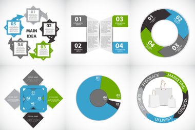 koleksiyon Infographic şablonlar için iş vektör illustra