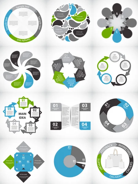 koleksiyon Infographic şablonlar için iş vektör illustra