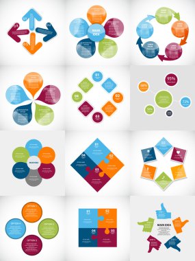 koleksiyon Infographic şablonlar için iş vektör illustra